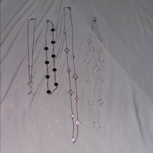 Nordstrom Designer Clover Elegant Silver Necklace